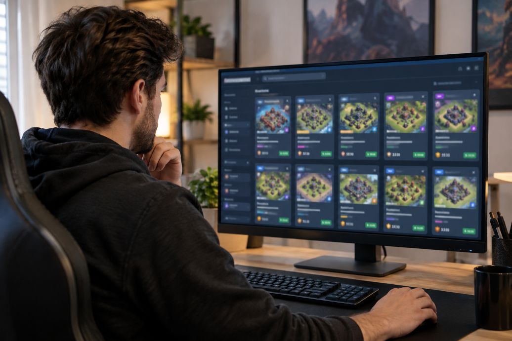 browsing a large game-account marketplace